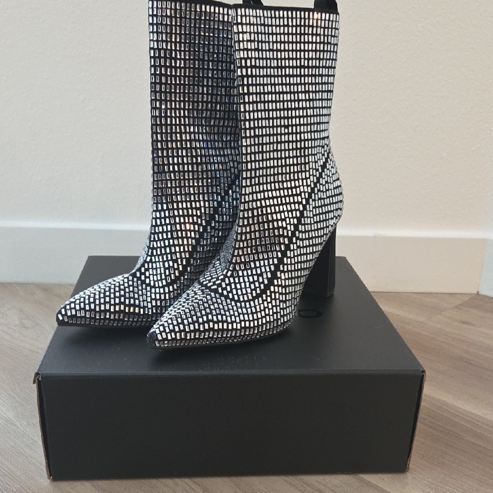 Wild Pair Black and White Heeled Boots